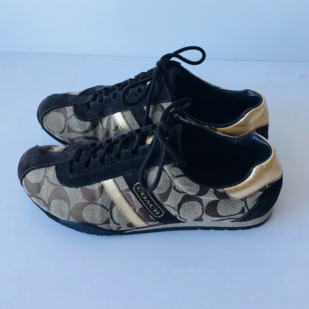 Coach woman’s Sneakers Brown Gold Size 6M - Picture 5 of 8